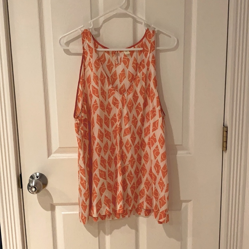 Anthropologie Sleeveless V-Neck Woven Top